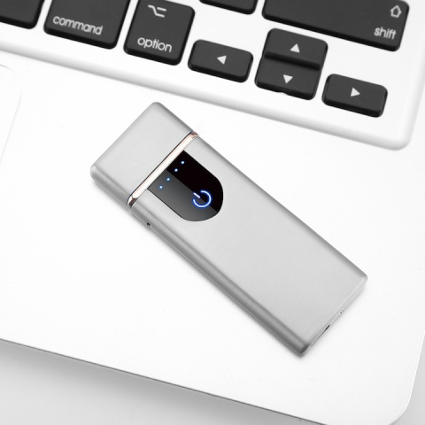 Bricheta electrica, incarcare USB, plastic/otel inoxidabil, indicator LED, 7.6x3x0.7 cm, argintiu [4]