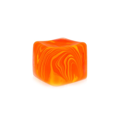 JOCURI ȘI JUCĂRII - Cub antistres, squishy, pentru copii si adulti, design cu linii fluide, material termoplastic, portocaliu, 3.5 x 3.5 x 3.5 cm