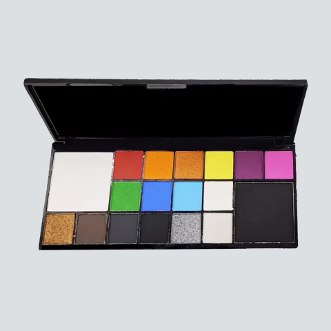 Paleta vopsele pentru fata si corp, 18 culori, pe baza de apa, pentru petreceri, evenimente, multicolor, 18 x 8 x 1.4 cm [3]