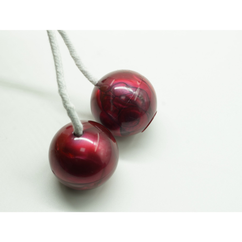 Jucarie interactiva, set 2 bile clackers, antistres, pentru adulti si copii, plastic, 40 mm, visiniu [6]