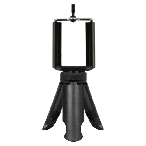 Trepiezi & Diverse - Set suport smartphone cu clips reglabil si mini trepied de birou, montura standard 1/4 inch, ABS metal, stabil, negru