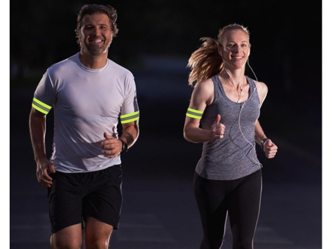 Set 2 x benzi reflectorizante, prindere velcro, pentru alergare, 30.5 x 4 cm, verde [6]