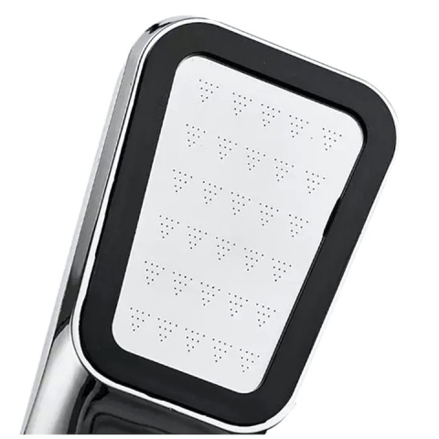 Para de dus, cromata forma trapezoidala, pentru furtun de dus standard, filet de 1/2 inchi, otel inoxidabil/plastic, argintiu [1]
