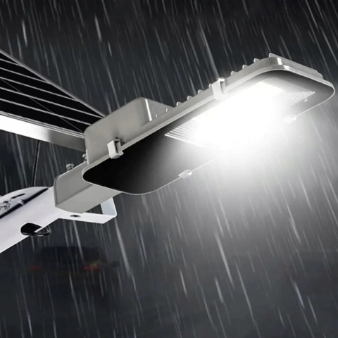 Lampa solara, putere 2000 W, 264 LED-uri, protectie IP66, rezistenta la intemperii, suport pentru montare, lumina alb-rece 6500K, telecomanda [3]