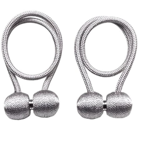 Magnet decorativ pentru perdele si draperii, tip snur, poliester, 44 cm, gri [8]