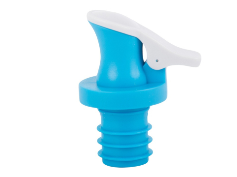 Set 2 dopuri cu picurator, pentru sticle de ulei, otet, plastic/cauciuc, reutilizabile, 5.5 x 1.8 cm, albastru/alb [8]