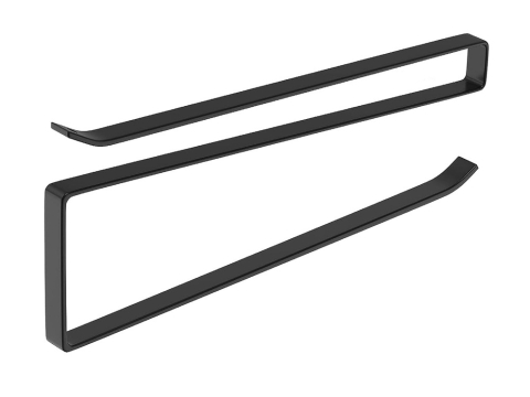 CASA & GRADINA - Suport pentru prosoape de hartie, metal, montare pe dulap, fara gaurire, ideal pentru bucatarie, 25.5 x 7 cm, negru