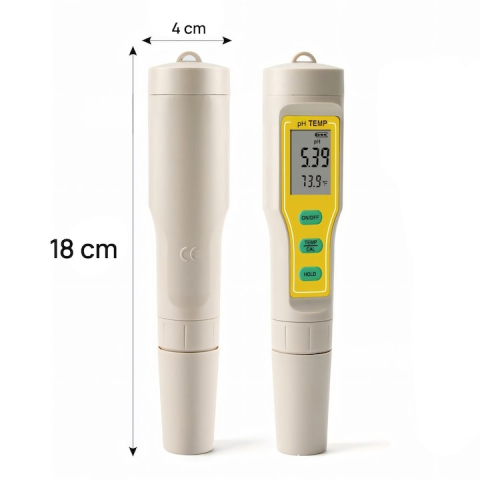 Tester apa, 2 in 1, temperatura si pH, solutii de calibrare incluse, alb/galben [13]