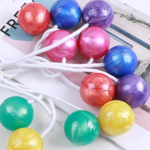 Jucarie interactiva, set 2 bile clackers, antistres, pentru adulti si copii, plastic, 40 mm, visiniu [1]