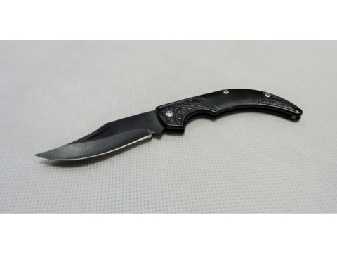 Briceag pliabil, pentru supravietuire, camping, drumetii, multifunctional, otel inoxidabil, lungime 15 cm, maner curbat, ergonomic, negru [7]