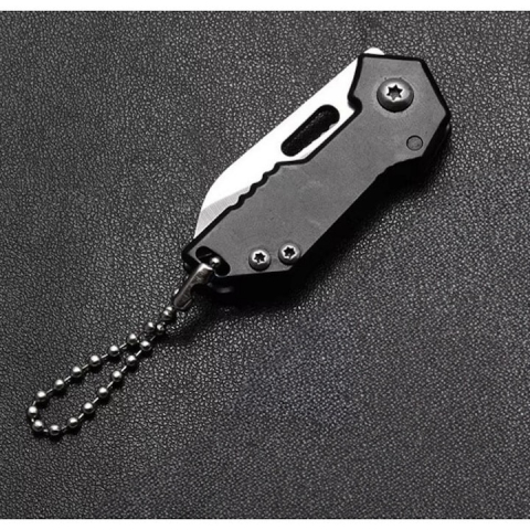 Cutit pliabil, tip breloc, metal, lama 3.5 cm, negru [9]