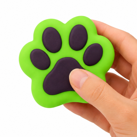 Jucarie antistres squishy, in forma de labuta de pisica, revenire lenta, pentru relaxare, 7.5 x 5.5 cm, verde/negru [3]