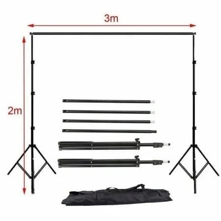 Studio Foto-Video Profesional Complet 2 x Softbox 150W, Suport Fundal cu Pânză Albă, 4 Cleme și 2 Genți de Transport [4]