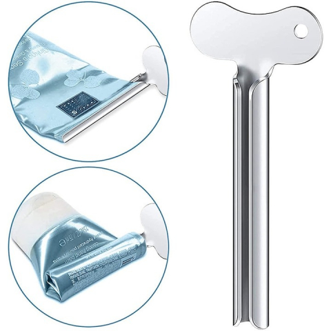 Cheita, storcator pentru tub gel, vopsea, polygel, pasta de dinti, metal/otel inoxidabil, argintiu [4]