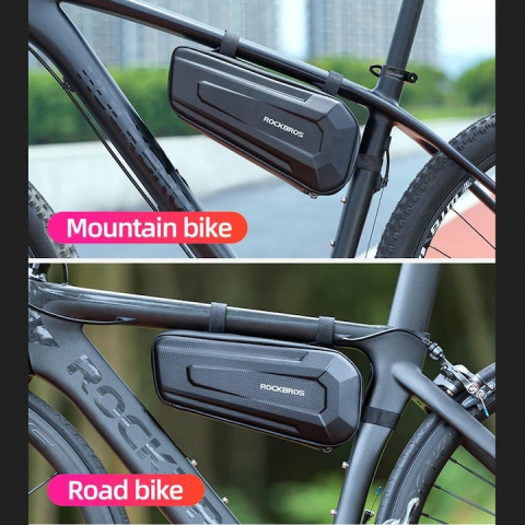 Geanta pentru bicicleta, prindere pe cadru, 1.5l, impermeabila, 6 x 10 x 29 cm, negru [3]