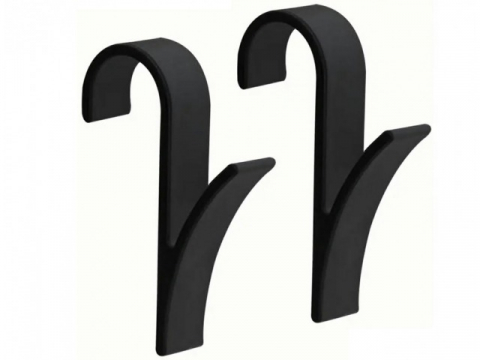 Set 6 suporturi de prosoape si haine, pentru calorifer, plastic, 9.8 cm, negru [7]