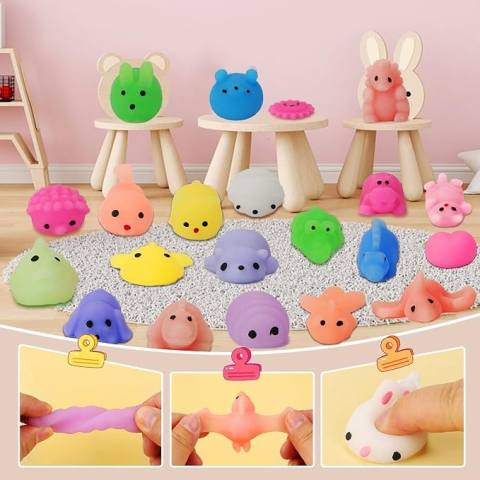 Set 50 jucarii antistres squishy, diverse modele si culori, senzoriale pentru copii, material moale si elastic, multicolor [8]
