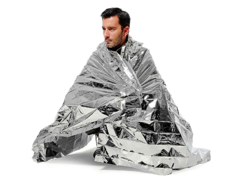 Patura termica, pentru supravietuire, impermeabila, camping, drumetii, 160 x 210 cm, argintiu [7]