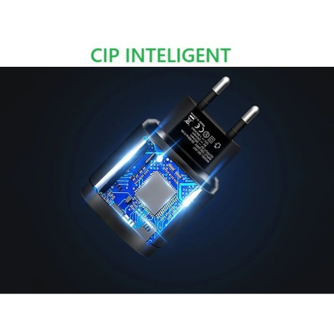 Incarcator rapid cu 3 porturi USB, QC 3.0, 18 W, 2.1A, ABS, universal, protectie supraincalzire, negru [4]