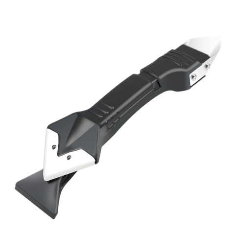 Racleta pentru indepartare silicon, multifunctionala, 5 capete interschimbabile, plastic/otel inoxidabil, 18.5 x 4 cm, negru [1]