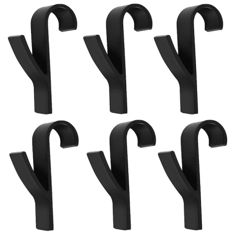 CASA & GRADINA - Set 6 suporturi de prosoape si haine, pentru calorifer, plastic, 9.8 cm, negru