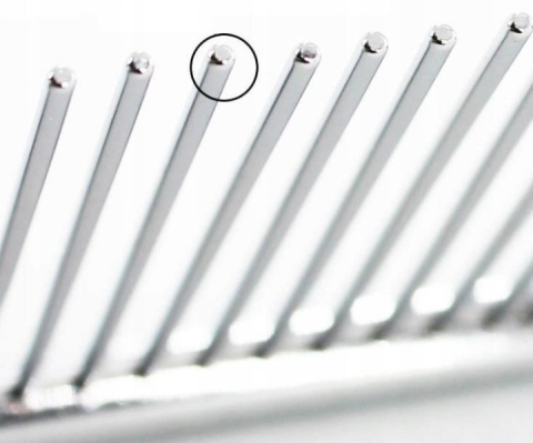 Pieptene pentru caini si pisici, ingrijirea blanii, otel inoxidabil, 2 tipuri de dinti, varfuri rotunjite, 16.5 x 3 cm, argintiu [9]