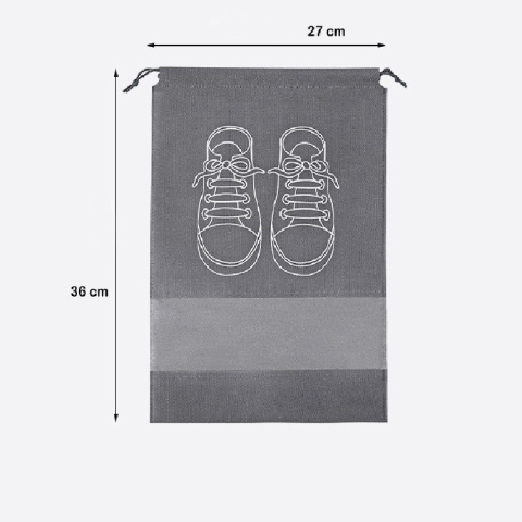 Sac organizator pantofi gri 36 x 27 cm, pentru calatorii si depozitare [7]