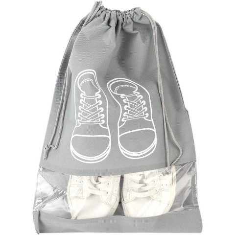 CASA & GRADINA - Sac organizator pantofi gri 36 x 27 cm, pentru calatorii si depozitare