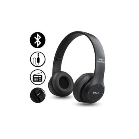 Casti audio, wireless, Bluetooth, lumini LED, radio FM, MP3, negru [2]