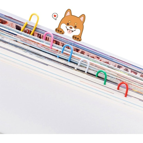 Set agrafe de birou metalice multicolor, 70 bucati, pentru documente, scoala, birou si proiecte DIY [2]