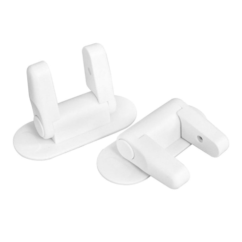 Protectie mobilier - Set 2 bucati sistem de siguranta pentru copii, blocare maner, ABS, autoadeziv, montare pe usi, ferestre, 12 x 5 x 7.5 cm, alb