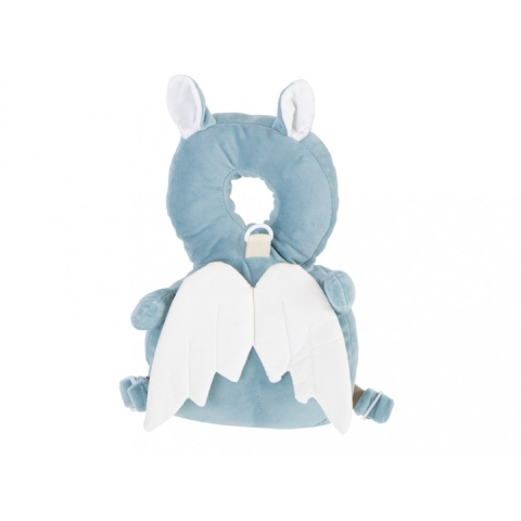 Ham si pernuta de siguranta pentru copii, model Albinuta, protectie pentru cap si spate, cu snur pentru control, ideala pentru primii pasi, material poliester, albastru