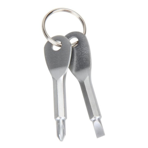 Surubelnite si biti - Set 2 surubelnite, inox, lungime 62 mm, tip breloc, argintiu