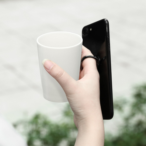 Suport pentru telefon, tip inel, aliaj de zinc, negru [1]