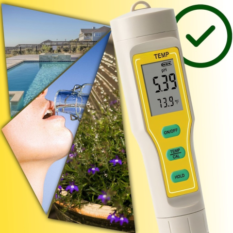 Tester apa, 2 in 1, temperatura si pH, solutii de calibrare incluse, alb/galben [12]