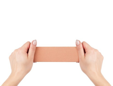 Banda modelatoare pentru sani, adeziva, material elastic, rezistenta la apa, 10 protectii, 5 m x 5 cm, bej [13]