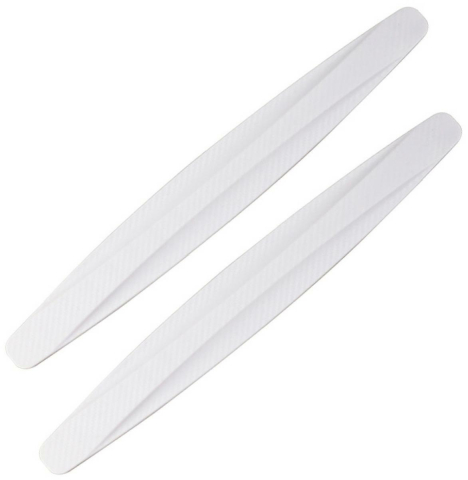ARTICOLE AUTO - Set 2 benzi pentru protectie bara auto, cu adeziv, plastic si cauciuc, model universal, anti-zgarieturi, 40.5 x 5.2 x 6 mm, alb