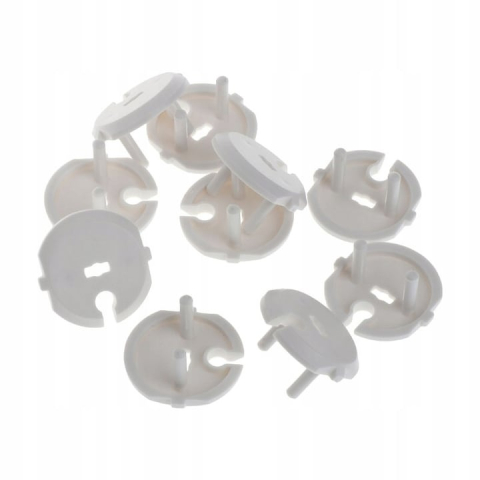 Set 12 protectii prize, 2 chei, pentru siguranta copiilor, plastic, 2.3 x 3.7 cm, alb [10]