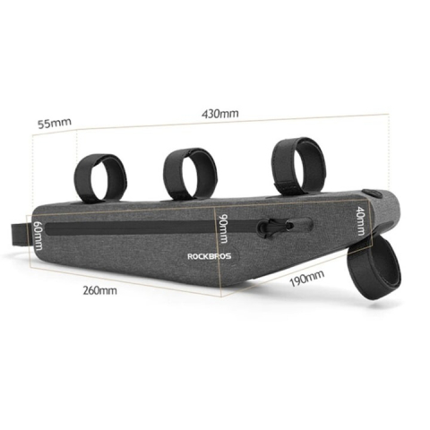 Geanta impermeabila pentru bicicleta, 1.5l, 55 x 430 x 90 mm, negru [1]