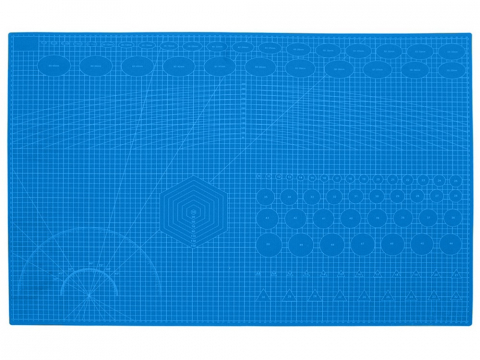 Placa pentru taiere precisa, modelare, fata-verso, cu auto-vindecare A1, 60 x 90 cm, scara clar vizibila, albastru [8]