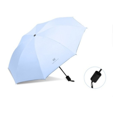 Umbrela, protectie UV 50, pliabila, deschidere automata, 8 spite, 96 x 67 cm, vinil si otel, albastru [3]