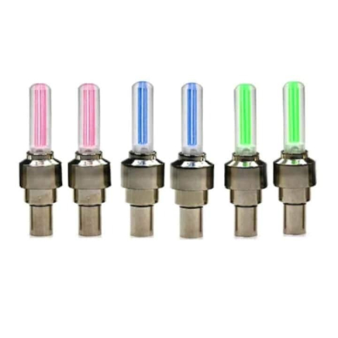 Alte lumini auto - Set 2 lumini decorative valva LED pentru biciclete si autoturisme, lumina dinamica colorata, vizibilitate crescuta, montaj rapid