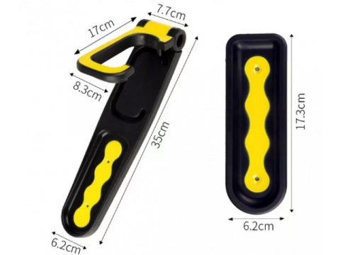 Suport pentru bicicleta, montare pe perete, 35 cm, negru/galben [3]