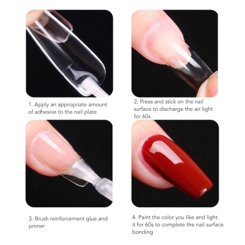 Set 240 tipsuri pentru unghii, forma patrata, 12 dimensiuni diferite, mat, transparent, durabil, cutie depozitare inclusa [1]