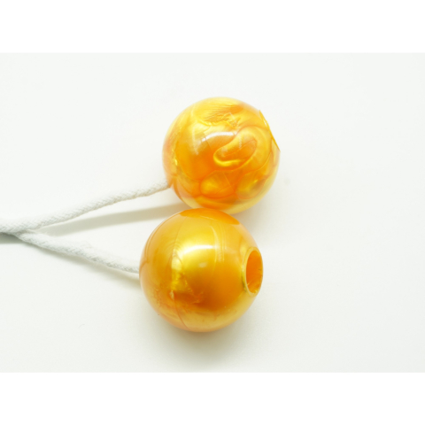 Set 2 bile clackers, jucarie interactiva, plastic, antistres, pentru copii, 4 cm, galben [5]