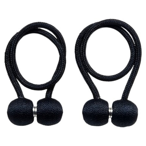 Magnet decorativ pentru perdele si draperii, tip snur, poliester, 44 cm, negru [4]