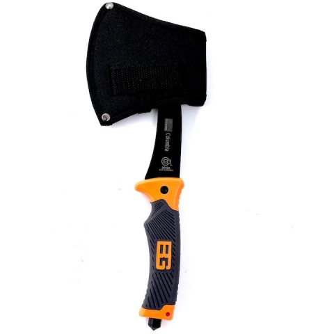 Topor multifunctional, pentru camping, drumetii, 30 cm, portocaliu, husa inclusa [1]