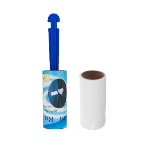 Diverse uz casnic - Set rola pentru curatat scame + 1 rezerva, 10 x 4.3 cm, alb/albastru