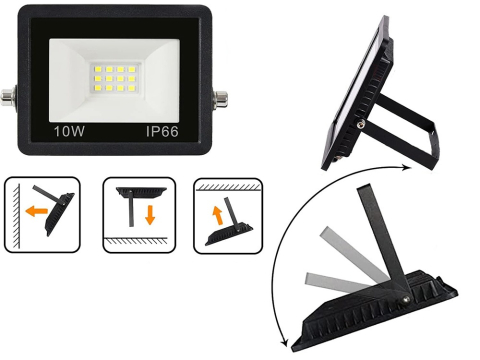 Proiector LED, iluminare exterior, putere 10 W, lumina rece 6000K, protectie IP66, rezistent la intemperii, negru [6]