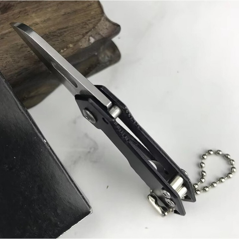 Cutit pliabil, tip breloc, metal, lama 3.5 cm, negru [6]